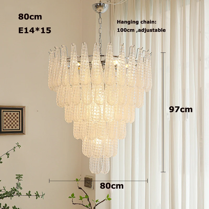 Синяя, розовая, белая стеклянная лампа в стиле арт для декорирования дома, E14, подвесная французская Люстра для столовой