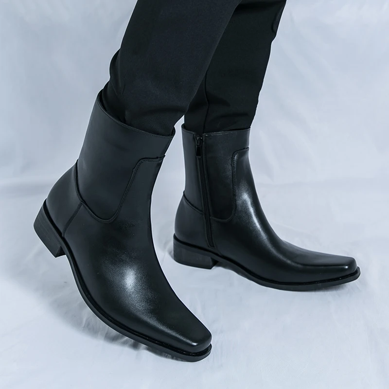 Осенние модные классические мужские рыцарские ботинки в британском стиле с