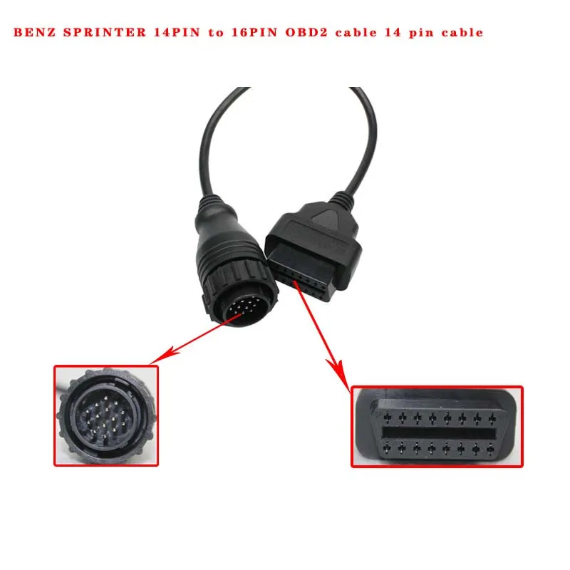 BENZ SPRINTER 14PIN to 16PIN OBD2 cable 14 pin cable