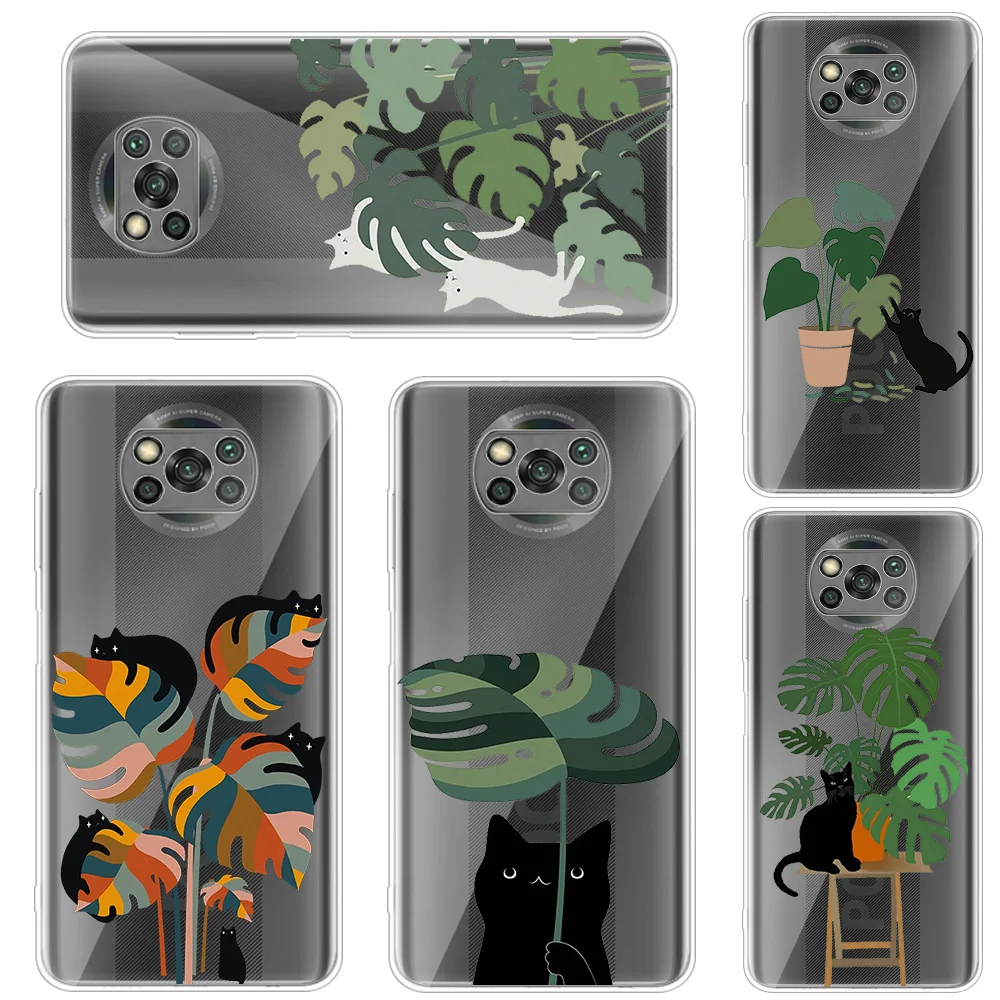 

Cats Blend Into The Scenery Transparent Soft Case For Xiaomi Poco X3 NFC Por M3 F3 F1 Note 11 10 Pro 9S 9 10S 8 7 8T Phone Cover