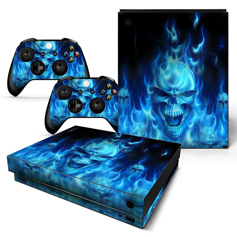 Фото Персонализированный череп для XBOX ONEX Skin хозяйства + 2 наклейки для контроллера, матовые наклейки для Xbox One X, виниловые наклейки №3
