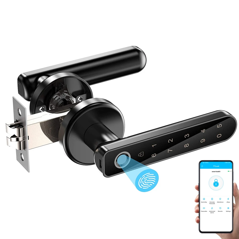 

security keyless ttlock high quality hotel smart door handle electronic lock