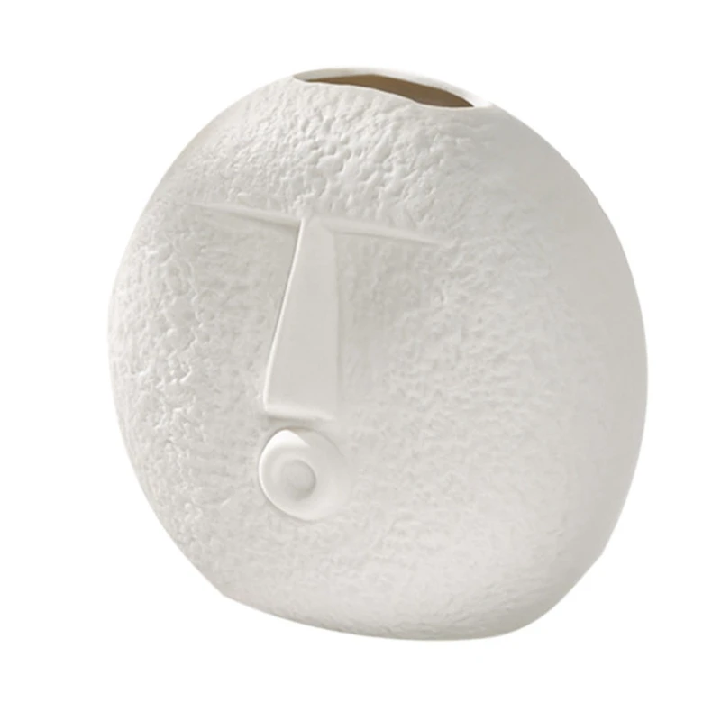 Nordic Circular Hollow Ceramic Vase Donuts Flower Pot Home Decoration Accessories Office Desk Living Room Interior Decor