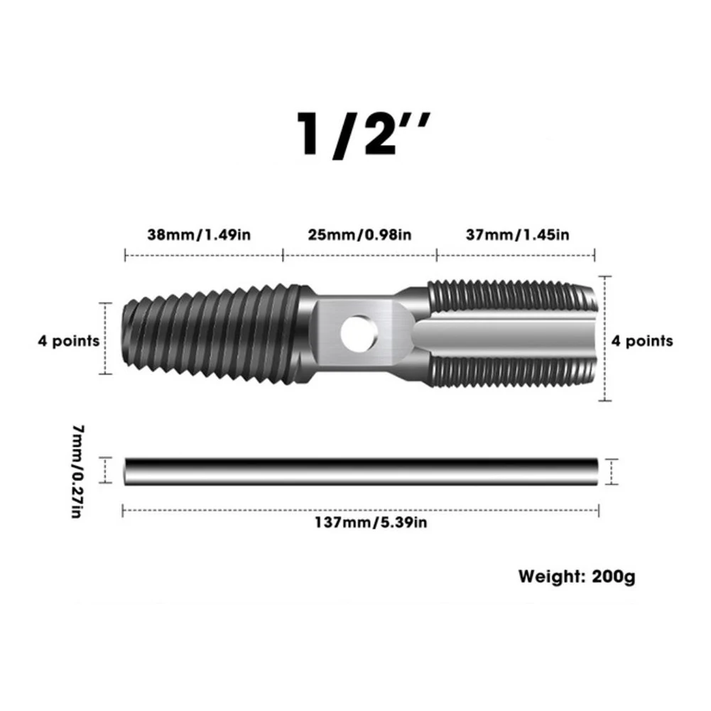 

2 In 1 Faucet Water Pipe Triangle Valve Screw Extractor Damaged Broken Wire Water Pipe Bolt Remover Multipurpose House Drill Bit