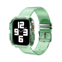 glasscasestrap for apple watch 7 6 5 band 41mm 45mm 44mm 40mm 38mm 42mm screen protectors correa apple watch series 7 se 4 3