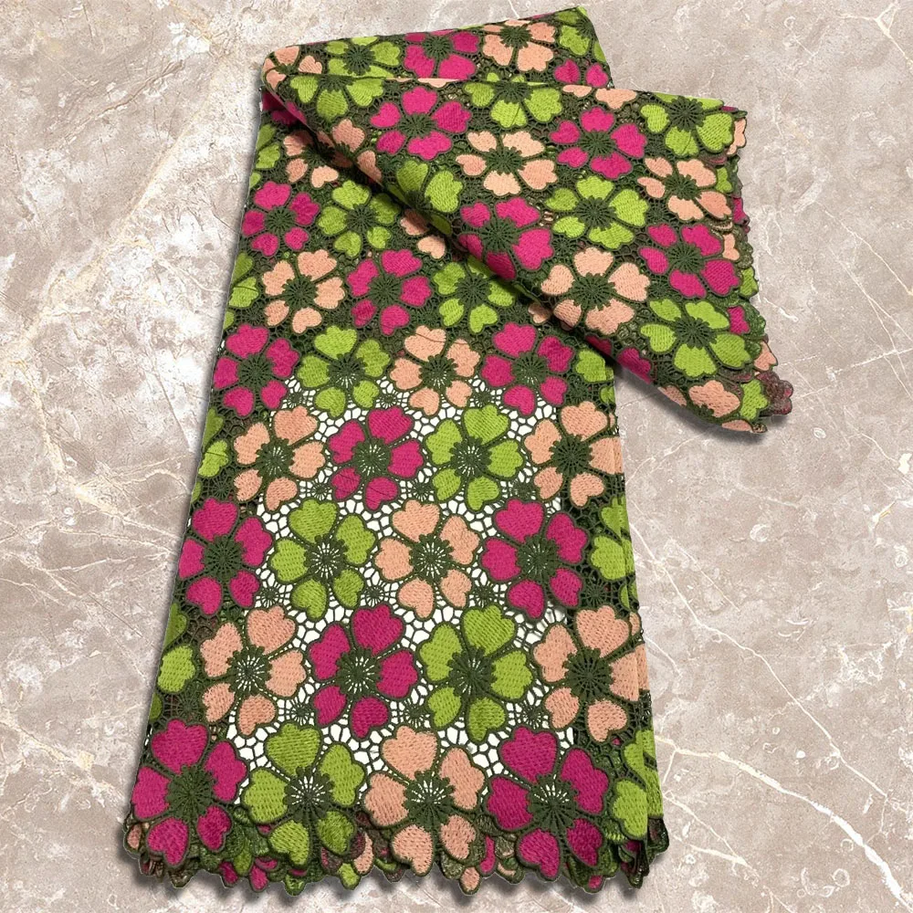 

2022 High Quality African Lace Fabric Swiss Voile Nigerian Tulle Popular Winter Style 5 Yards 01W8