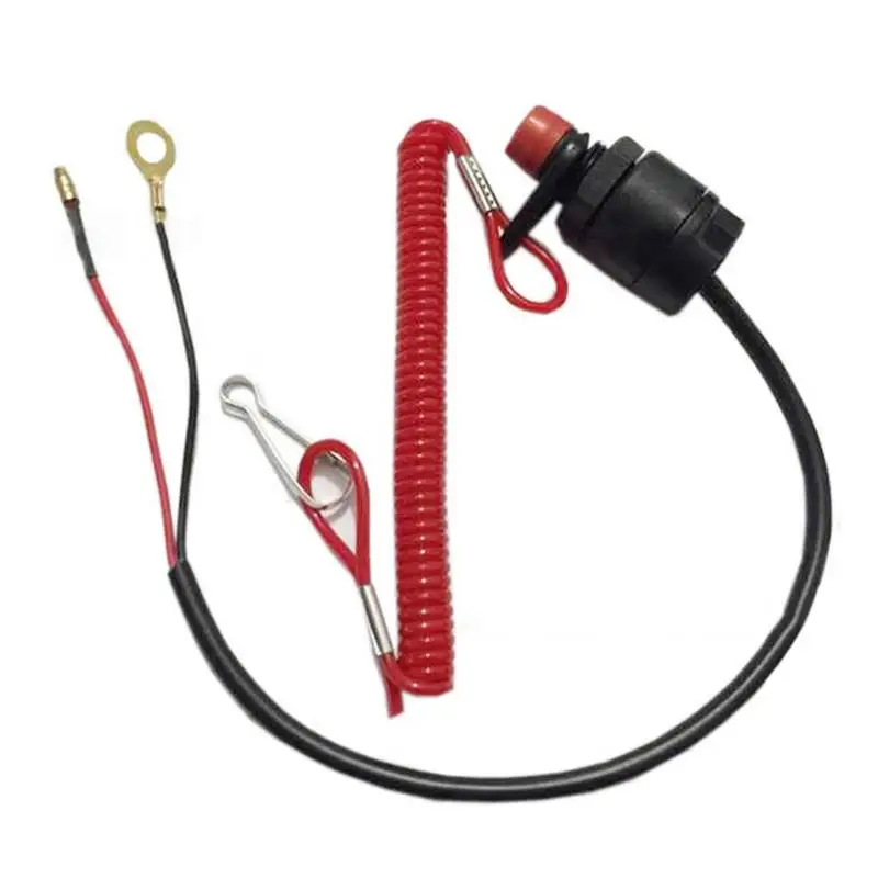 

Universal Boat Engine Stop Switch Lanyard Emergency Engine Stop Button Critical Outboard Motor Safety For Outboard Motors