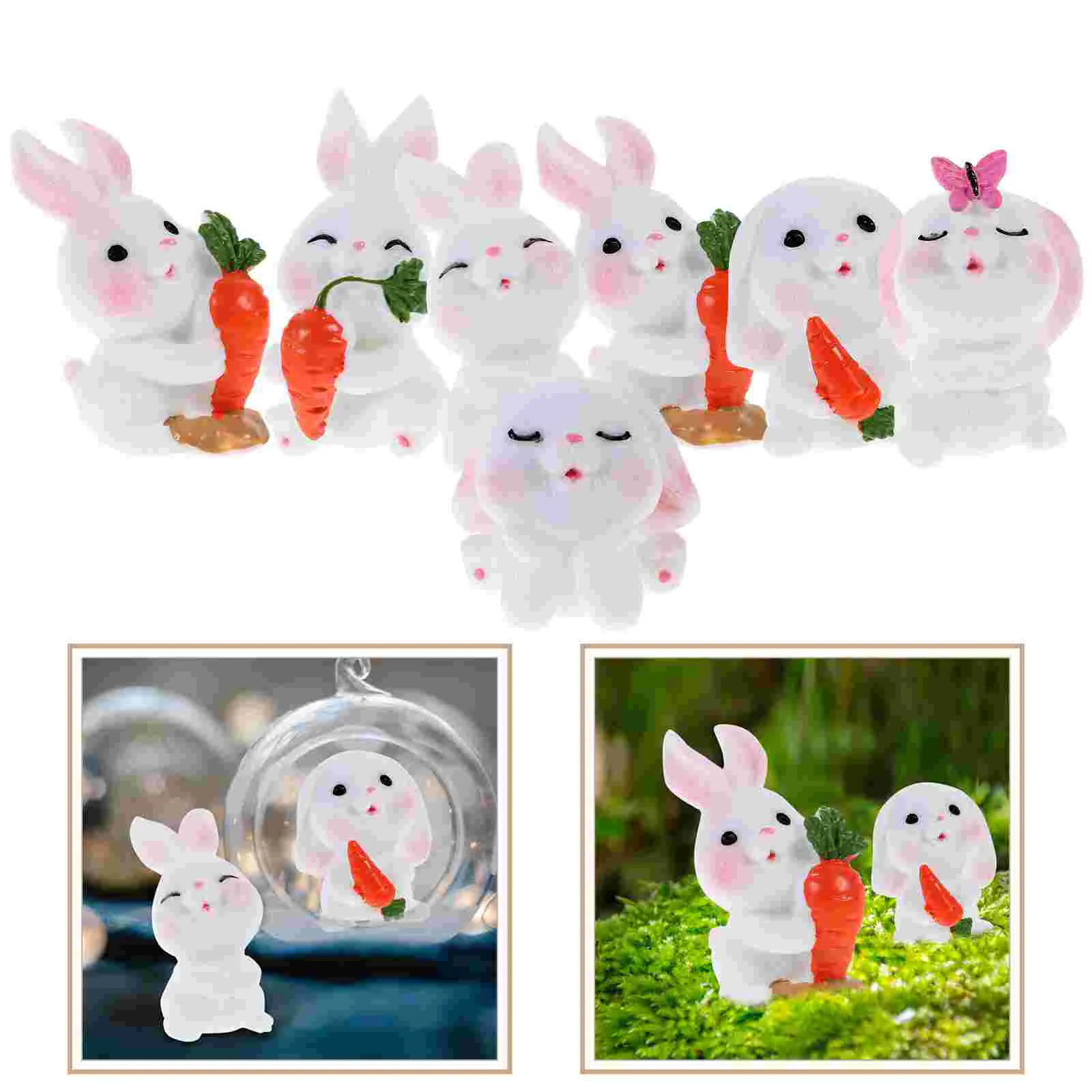 

Bunny Rabbit Figurine Resin Figurines Desktop Miniature Zodiac Statues Year New Tiny Decorations Toys Desk Decoration Chinese
