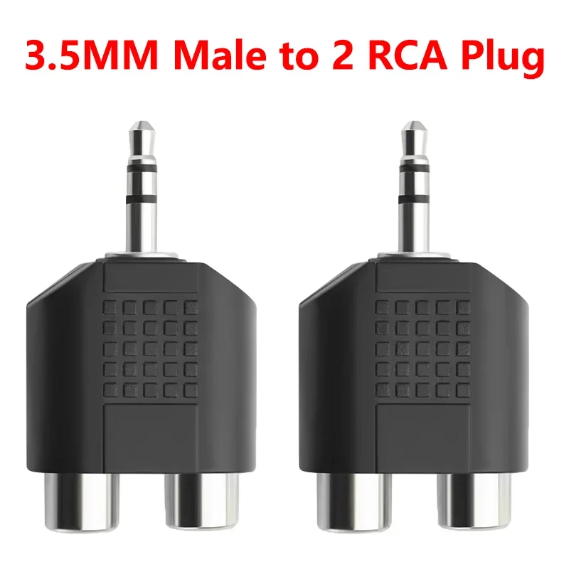 5/20 шт. 3 5 мм разъем стерео штекер на 2 RCA женский аудиокабель адаптер для