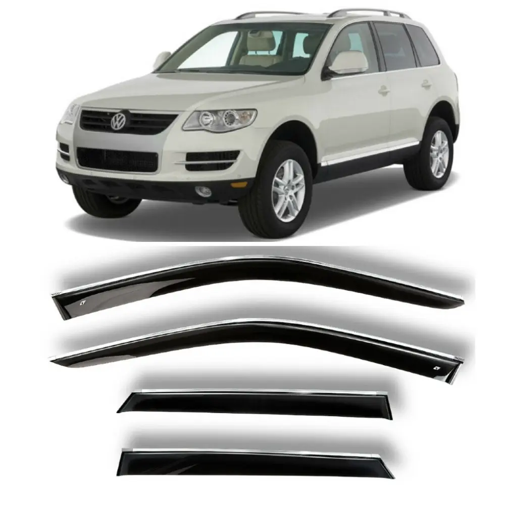 Дефлекторы окон хром полоска молдинг Cobra Tuning V25507CR на авто VW Туарег I 5 дв. 2007-2010
