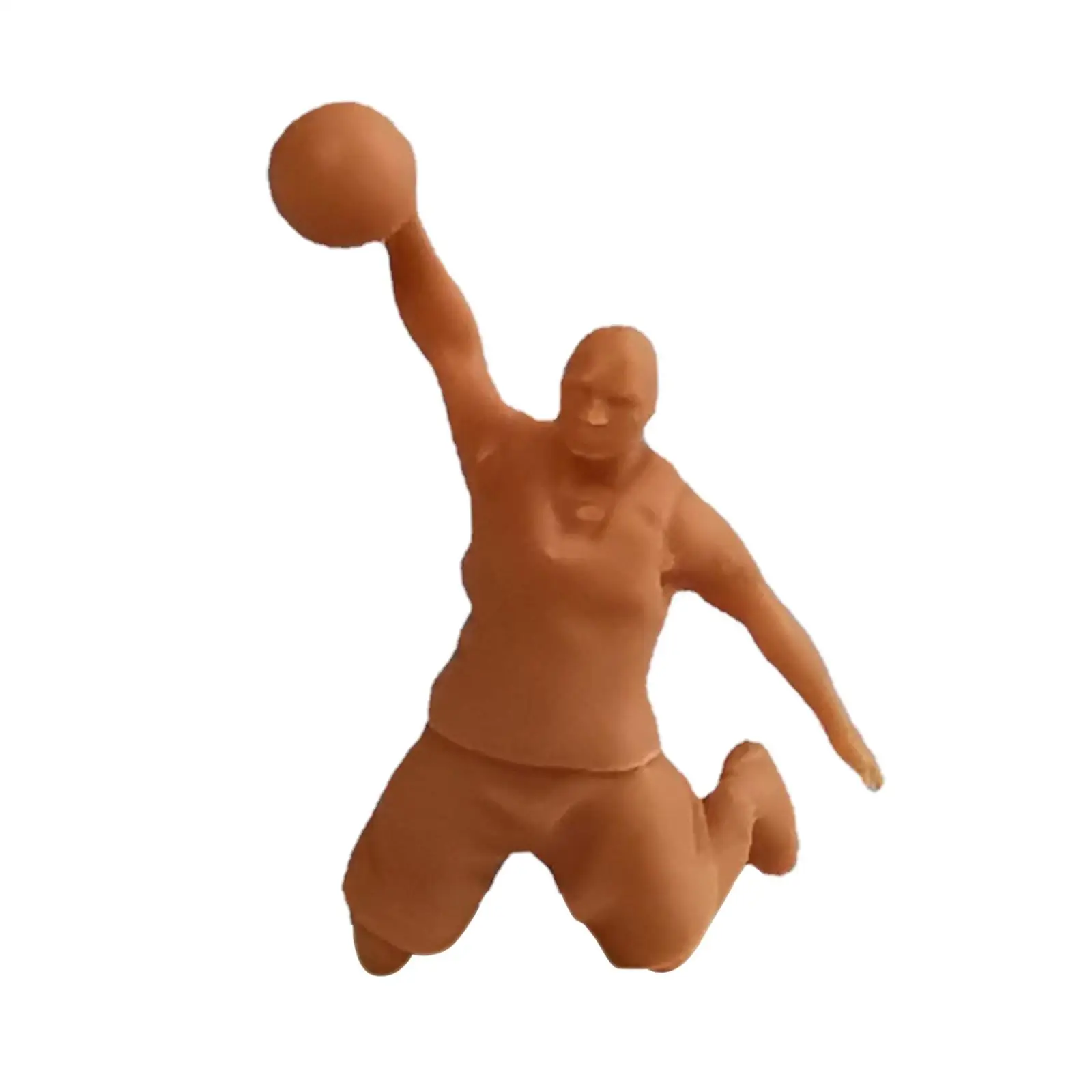 

1:64 Scale Resin Basketball Player Doll Model Micro Landscape Ornaments Character Figurine Unpainted Miniature Model