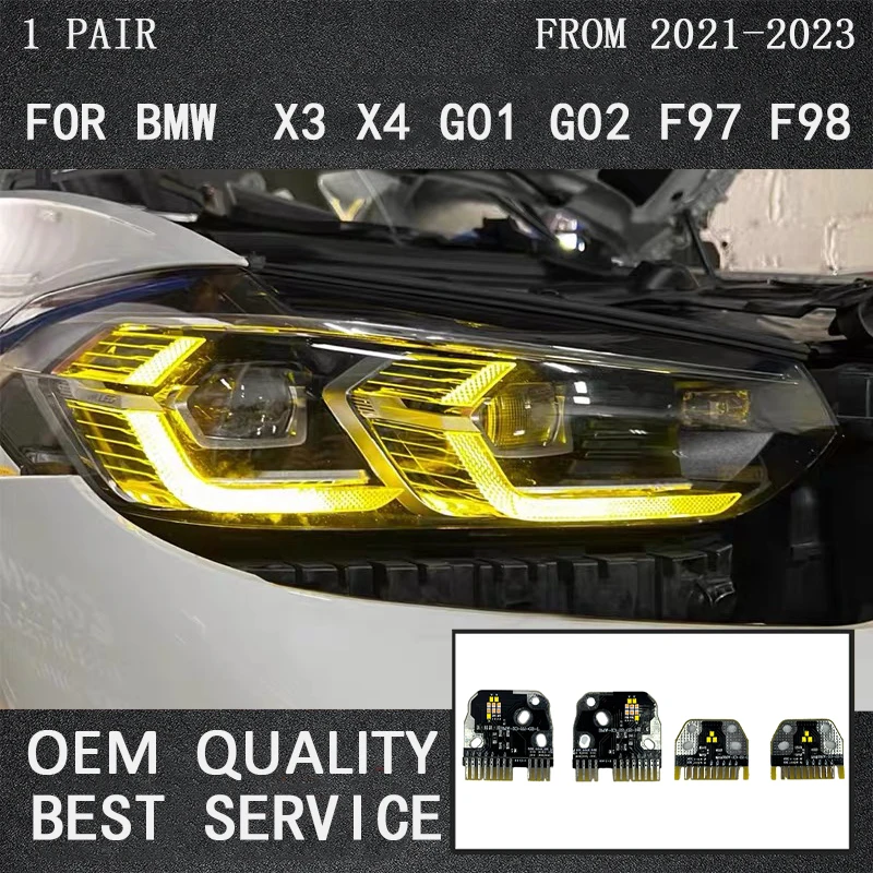 BAVISS DRL дневные светло-желтые панели освещения для BMW X3 X4 X3M X4M G01 G02 F97 F98 Laser Fara
