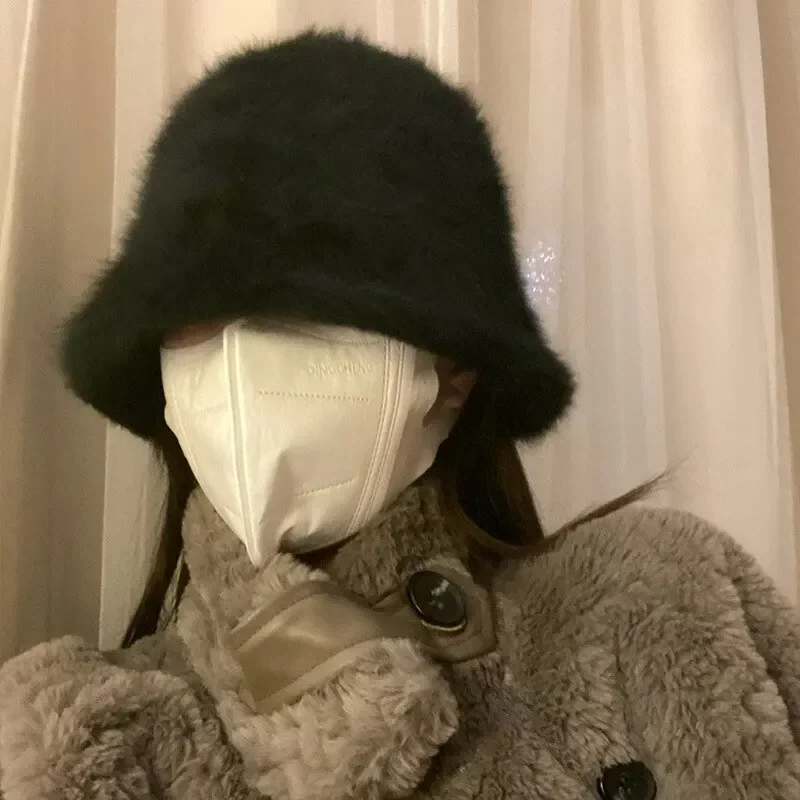 Универсальная Монохромная Шапка Для Рыбалки Имитация Кроличьего Меха Теплая