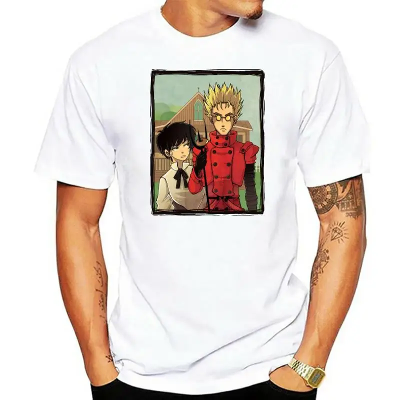 

Men tshirt American Trigun Anime T Shirt Printed T-Shirt tees top