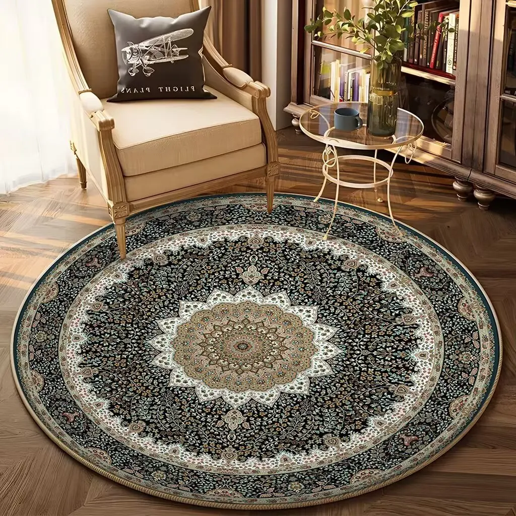 

Богемный круглый ковёр из флиса