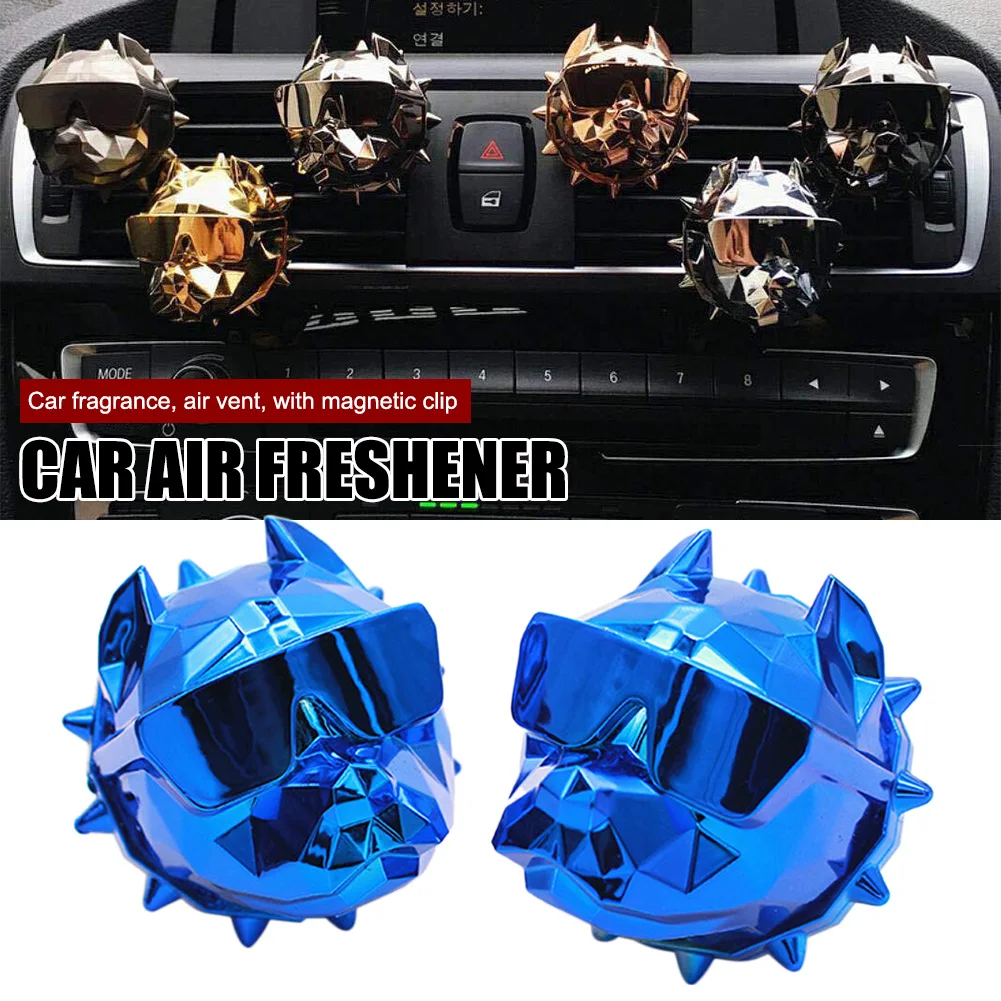 

2PCS Bulldog Fragrance Car Air Freshener Car Perfume Auto Fragrance Auto Vents Scent with Magnet Clip Accessories