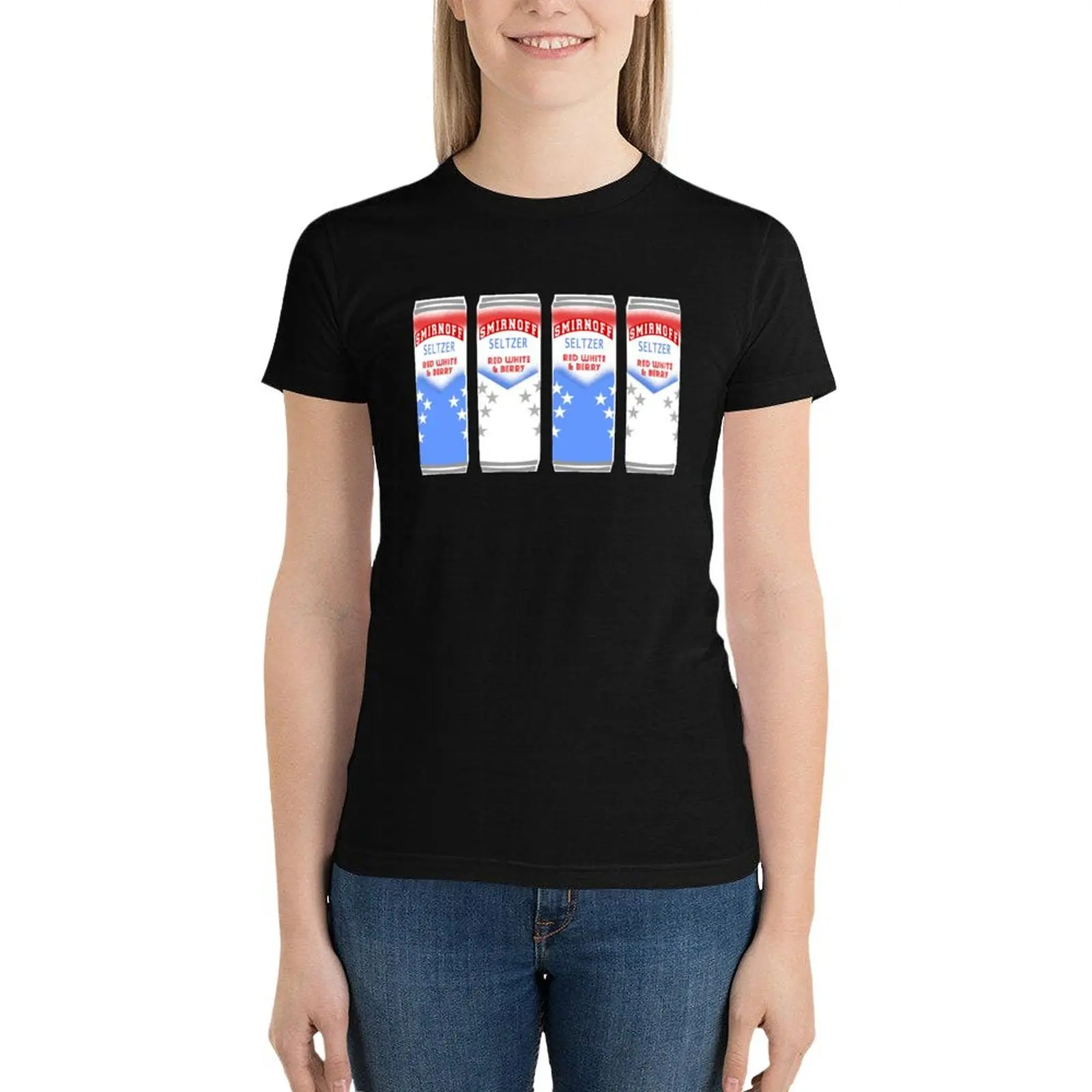 Женская футболка с коротким рукавом Smirnoff Seltzer красная белая и ягодная женская
