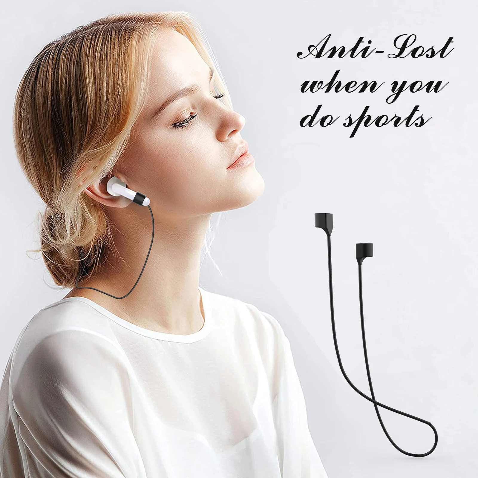 

Anti Lost Strap Silicone String Rope Holder Earphone Strap for AirPods Pro Accessories TWS for Bluetooth Headphone Neck Cord