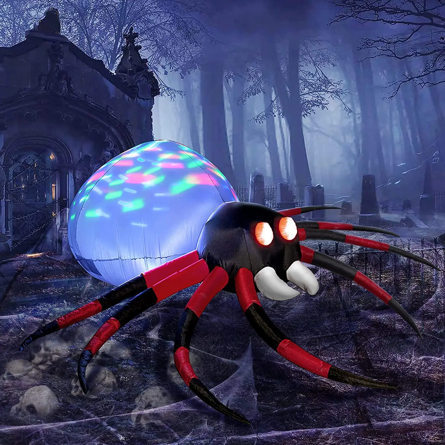 

12 Ft Halloween Inflatables Scary Ghost with Color Changing LEDs Decorations, Halloween Blow up Outdoor Party Decor for Yard