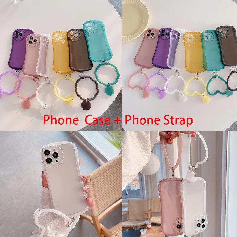 

Phone Case and Phone Lanyard for Iphone 11 12 13 Pro Max Series Transparent Protection Case Cellphone Lanyard with Cover Case