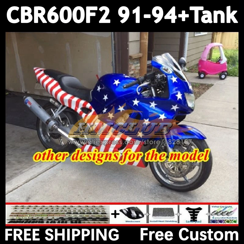 Фото Кузов + бак для HONDA CBR600 CBR 600F2 600 F2 FS 55No.8 заводской синий CBR600F2 91 92 93 94 CBR600FS 1991 1992 1993 1994 Обтекатели №3