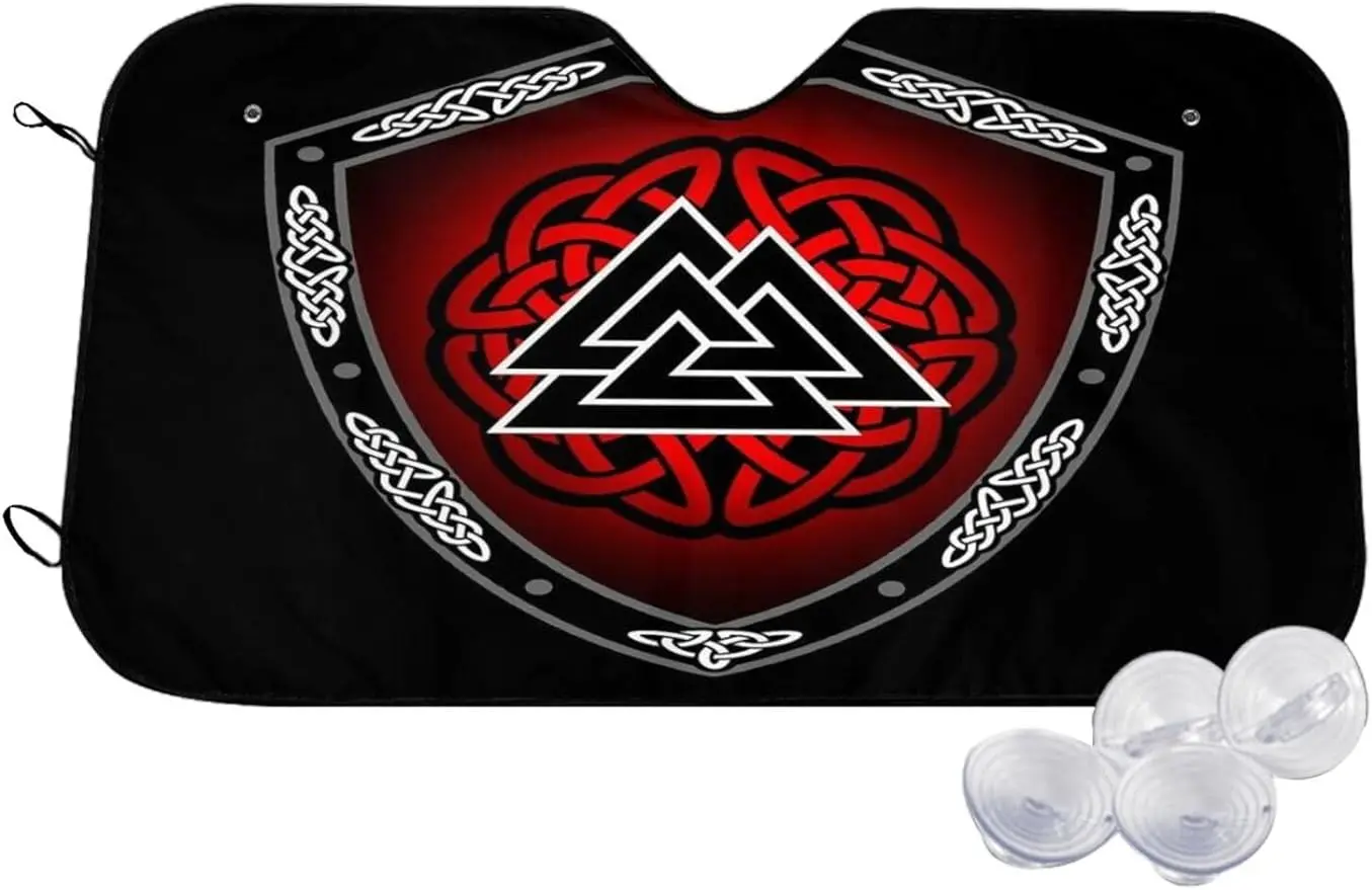 

Odin Viking Norse Pagan Mythology Symbol Car Windshield Cover Front Sunshade Protective Cover Suitable for All Kinds of Cars SUV