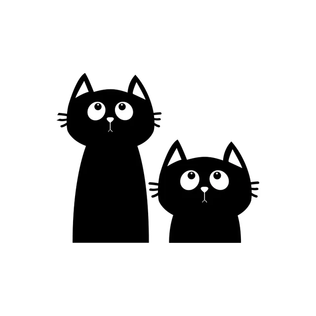 

15.5CM*12.9CM Decal Two Cats Looking Up Animal Pet Vinyl Car Sticker Black Silver