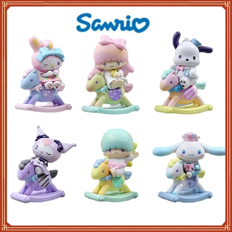 

2023 New Sanrio 6 Styles Childlike Cinnamoroll Kuromi MyMelody Diy Trojan Horse Series Doll Doll Cute Anime Model Doll Toy Gift