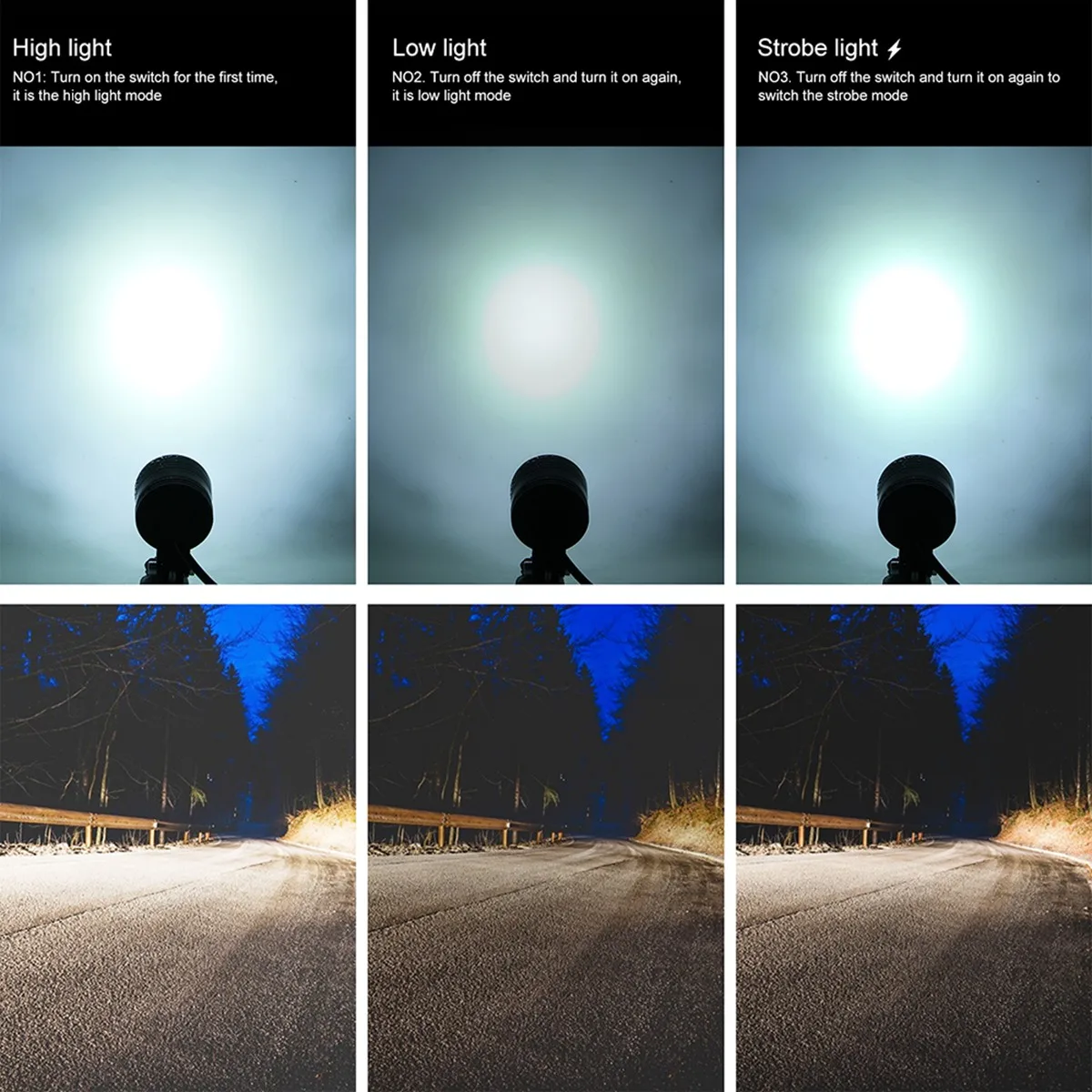 Мотоциклетная задняя фара головного света противотуманная фары дальнего 3