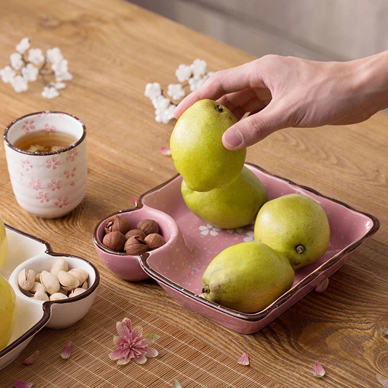 Женская посуда с уксусом керамическая разделенная креативная японская поднос