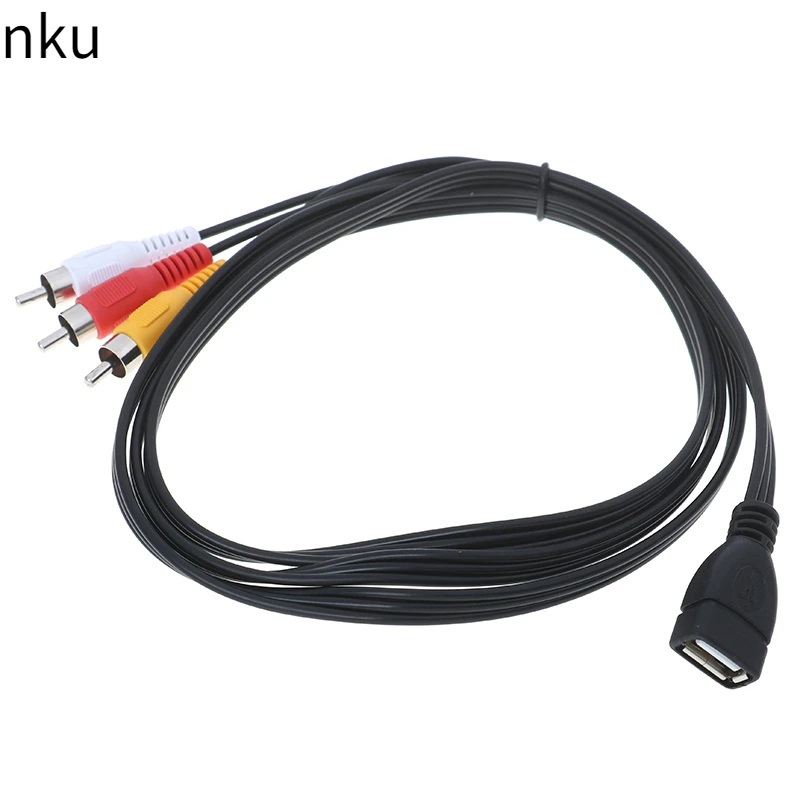 

Кабель Nku 1,5 м USB A-AV, Переходник USB 2,0 мама-3 RCA папа, стерео аудио-видео кабель для телевизионного провода, AV A/V адаптер для телевизора