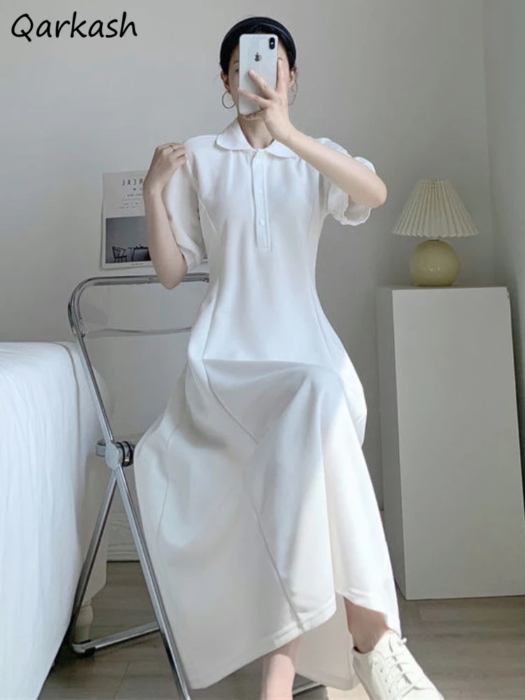 

Платье-миди женское с коротким рукавом и высокой талией