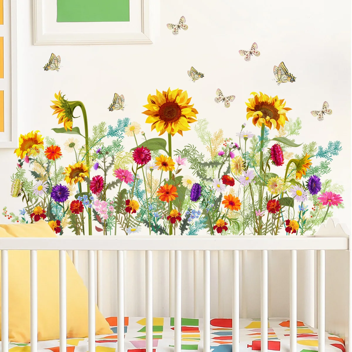 Наклейка на стену с фиолетовым цветком декор для детской комнаты украшение дома