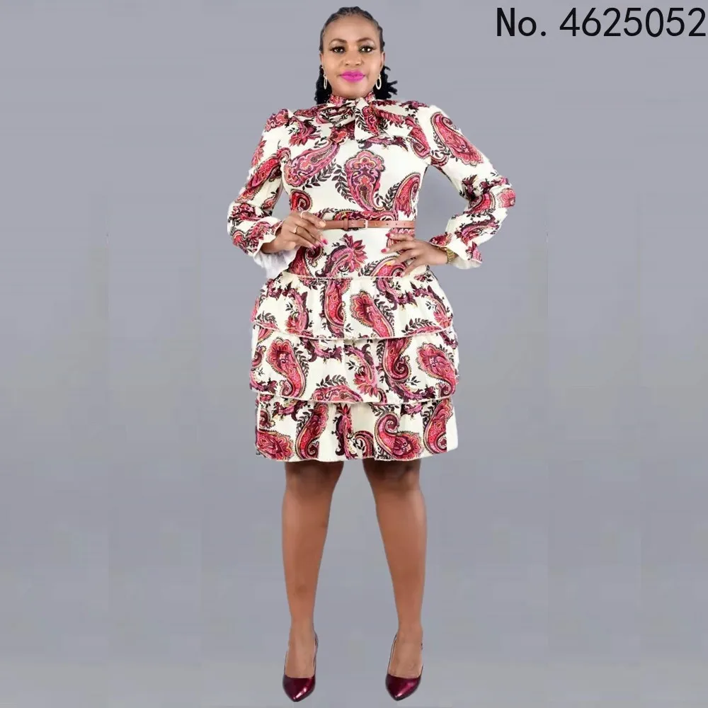

Женское платье в африканском стиле с оборками, размеры до 6XL