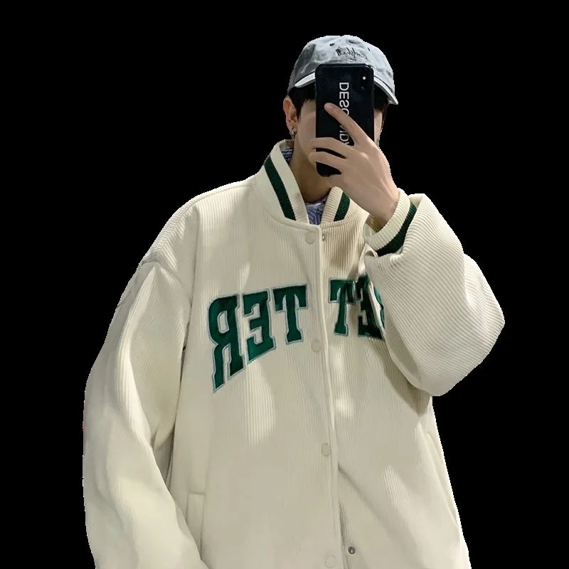 2022 Весенняя Вельветовая бейсбольная куртка с надписью модные брендовые Куртки