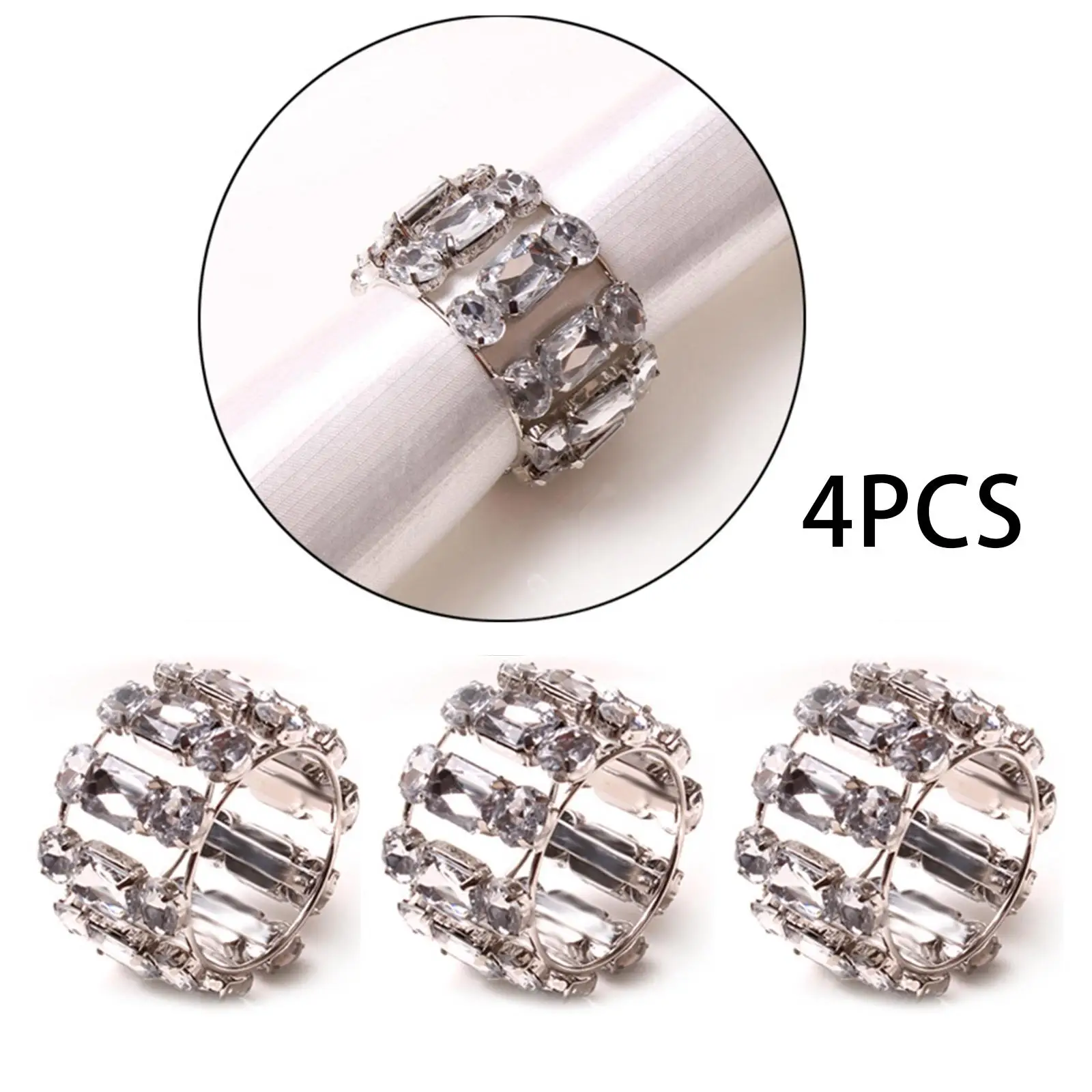 

Alloy Napkin Holder Party Supplies Color Rhinestones Household Table Decorative Adornment Stain Resistant for Holiday