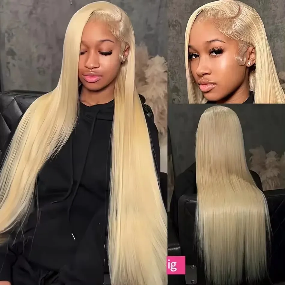 Синтетический Парик Шнурка 13x4 Для Чернокожих Женщин 613 Медовый Блондин Длинный