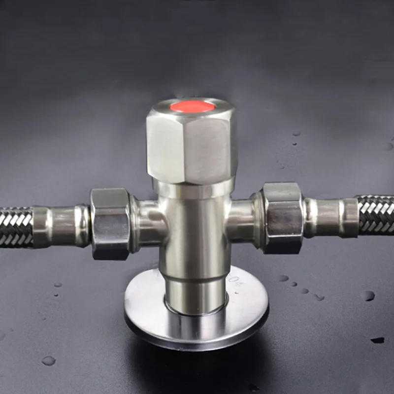 

G1 / 2 304 Stainless Steel Triangle Valve Cold And Hot One Into Four Out Inlet Valve Toilet Water Heater Water Stop Valve