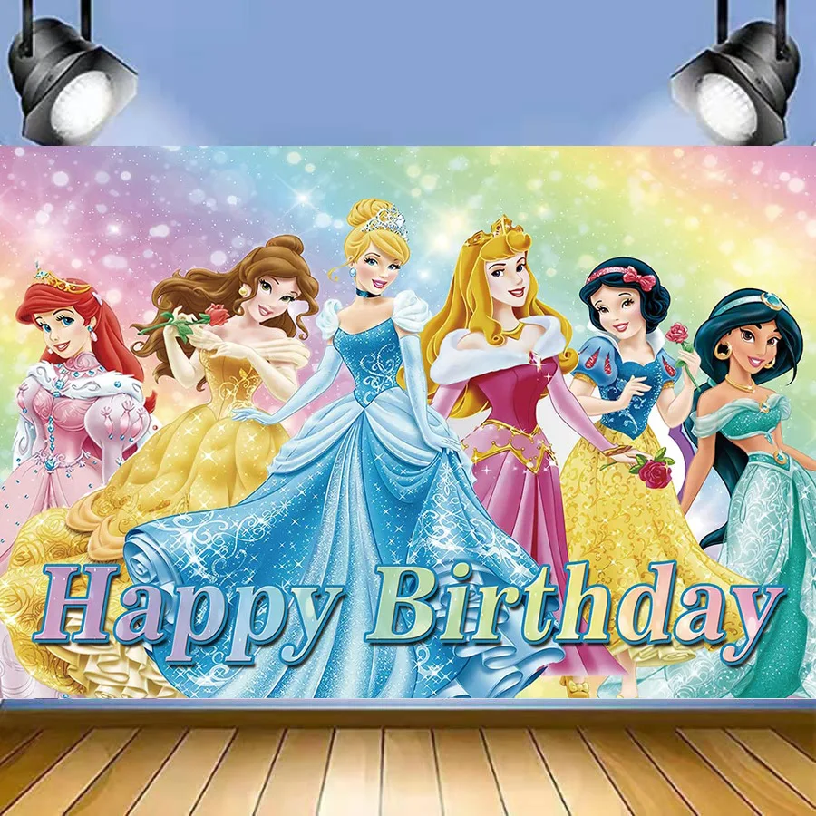 

Princess Backdrop for Little Girl Birthday Party Decoration Supplies Multicolor Magic Dreamy Birthday Photography Background
