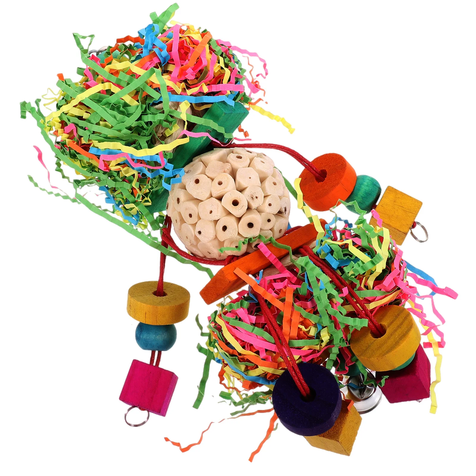 

Parrot Toys Bird Cage Accessories Cockatiel Chewing Shredding Hanging Parrots Wooden Plaything Parakeet