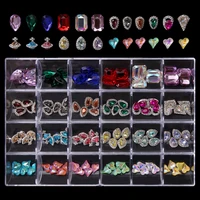 1box luxury nail charm rhinestones 3d crystal alloy nail art decoration diamond diy jewelry gem stones manicure accessories aj