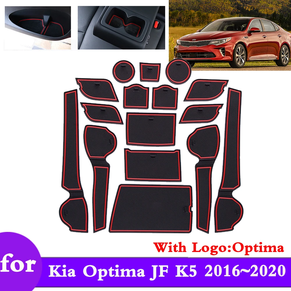 

Door Groove Mat for Kia Optima JF K5 2016 2017 2018 2019 2020 Anti-slip Dust-proof Rubber Gate Slot Pads Car Accessories Sticker