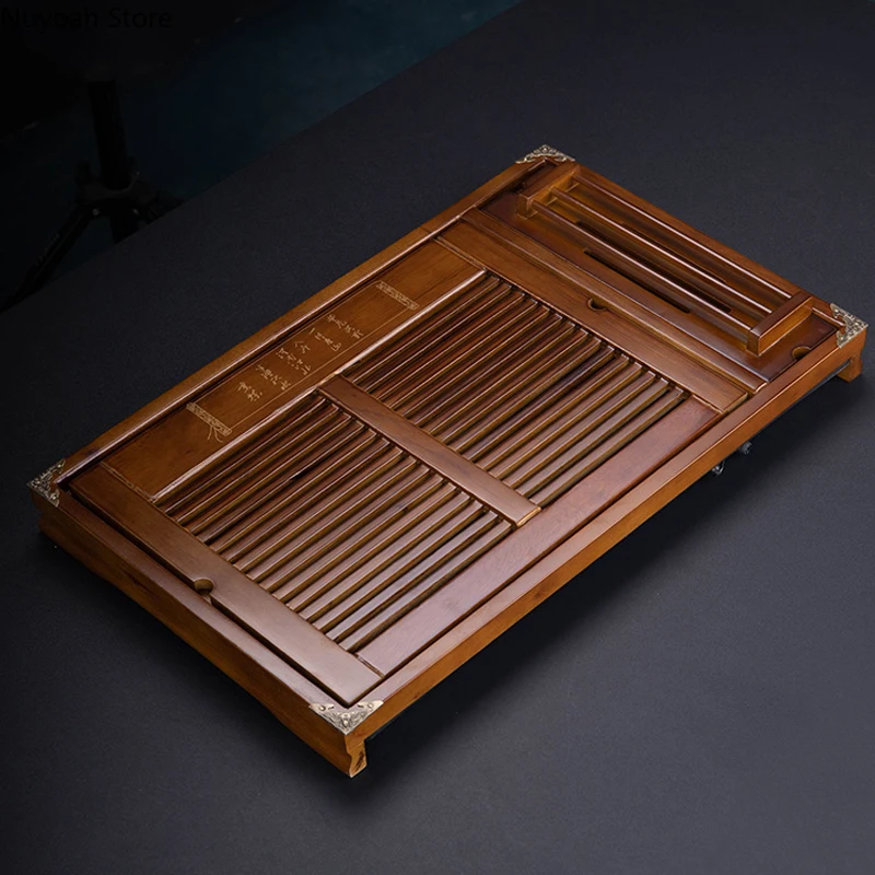 

Chinese-style Solid Wood Tea Tray Household Kung Fu Tea Set Storage Supplies Living Room Coffee Table Ornaments
