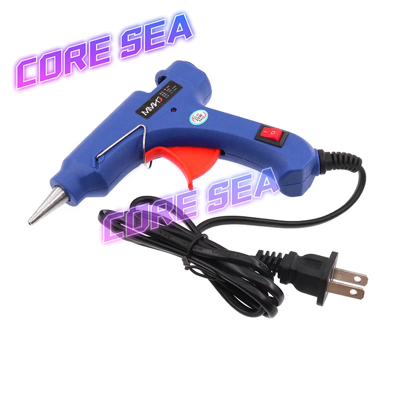 Термостатический пистолет для термоплавкого клея, домашний пистолет для термоплавкого клея, соль пистолет 20 Вт с переключателем и лампой, 7 мм клейкая Полоса, Электрический термопистолет