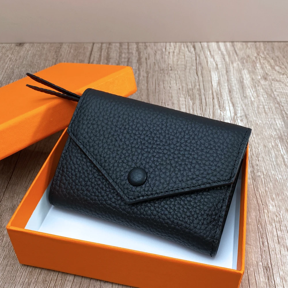 Genuine Leather Luxury Designer Classic Wallets For Women Man Coin Purses Card Bank Card Holder Banknote Clip Zipper Pouch 2022