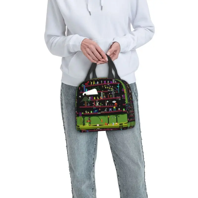 Сумка для ланча с коллажем аркадных игр Donkey Kong термоохлаждающий изолированный