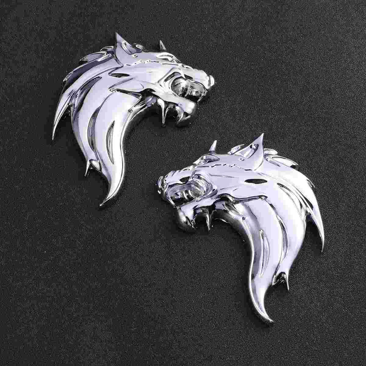 

Sticker Car Wolf Auto Autoaufkleber 3D Metal Head Badge Decal Decoral Decor Metallic Emblem