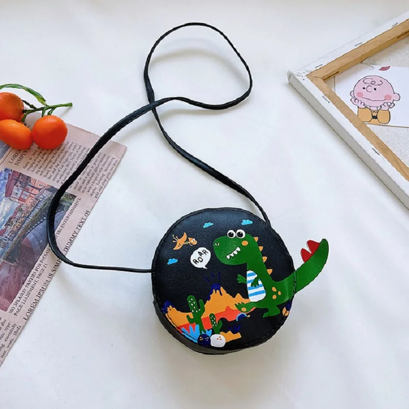 

Candy Color Baby Girls Shoulder Bags Lovely Dinosaur Children Mini Crossbody Bag Little Boys Pu Leather Round Coin Purse Handbag