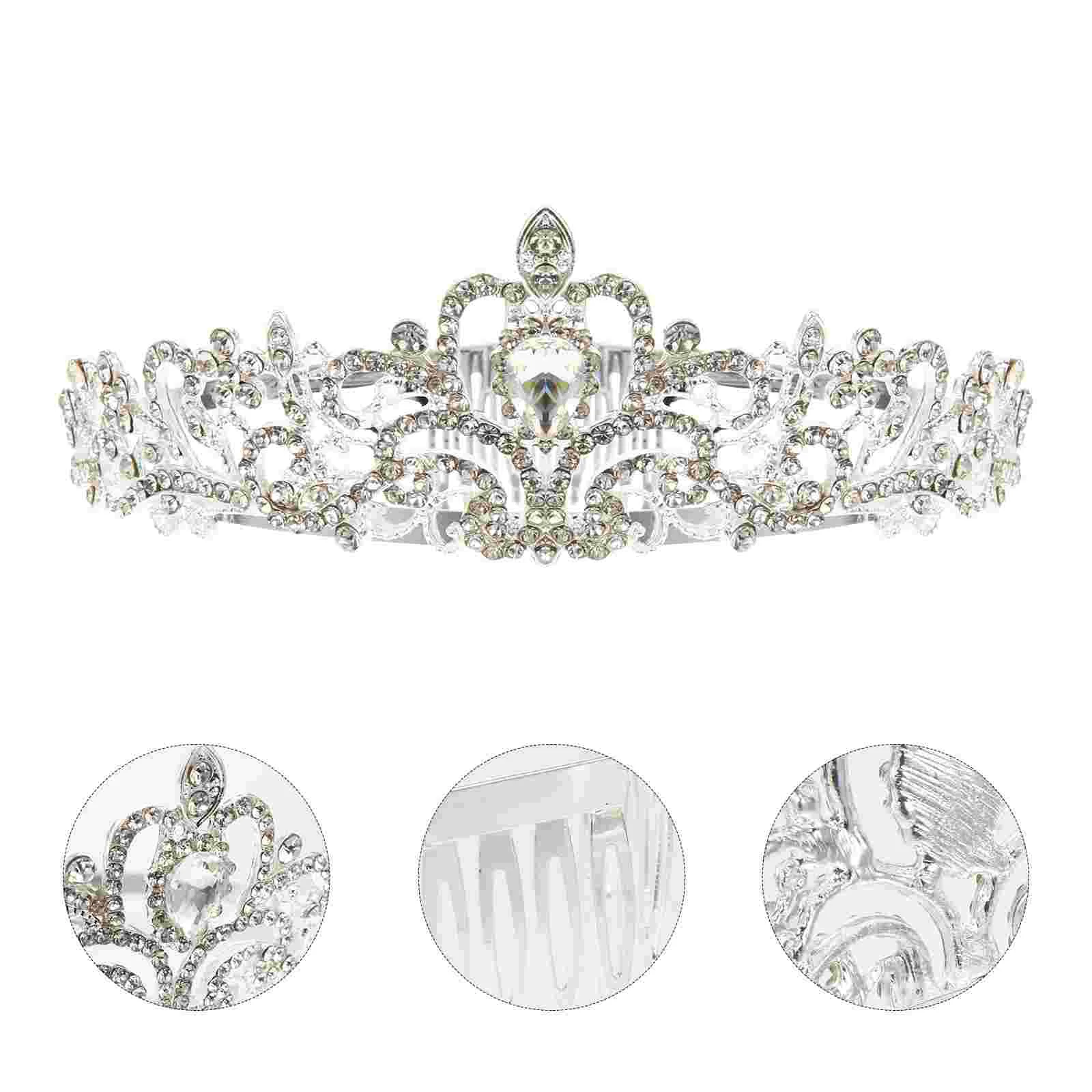 

Wedding Headdress Blue Headband Wedding Dress Headdress Headpiece Women Rhinestone Crown Delicate Decor