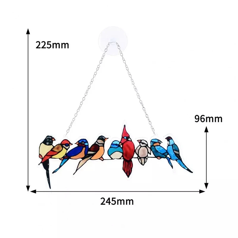 

AT14 Simple Style Cartoon Birds Ornaments Window Wall Pendant Home Room Decoration Acrylic Home Ornament